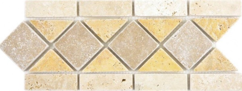 Travertine natural stone border noce gold chiaro beige wall floor shower bathroom kitchen MOSBor-0266_f