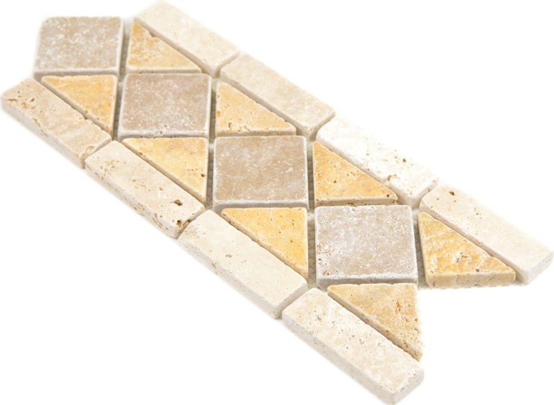 Travertine natural stone border noce gold chiaro beige wall floor shower bathroom kitchen MOSBor-0266_f