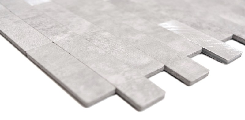 Composite vinyl stone look Cement gray/Silver mosaic tile wall tile backsplash kitchen bathroom MOS200-4GS_f