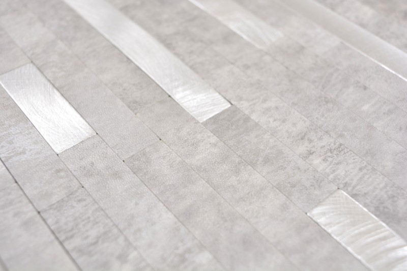 Composite vinyl stone look Cement gray/Silver mosaic tile wall tile backsplash kitchen bathroom MOS200-4GS_f