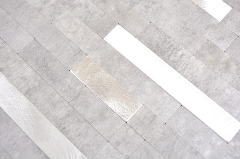 Composite vinyl stone look Cement gray/Silver mosaic tile wall tile backsplash kitchen bathroom MOS200-4GS_f