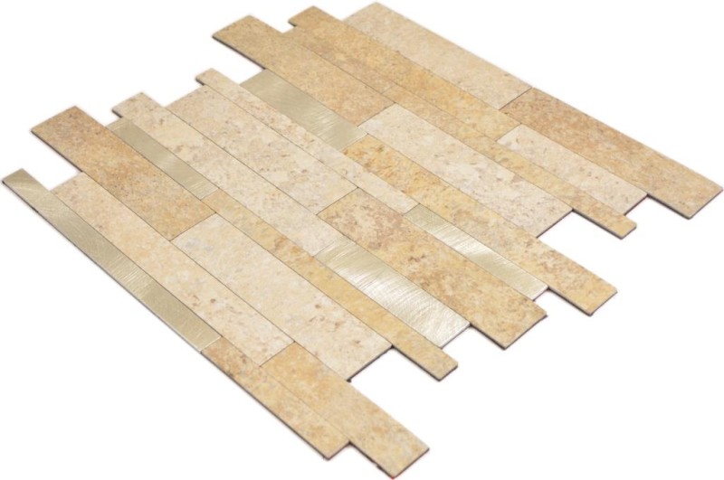 Composite vinyl stone look Limestone brown/gold mosaic tile wall tile backsplash kitchen bathroom MOS200-36LBG_f