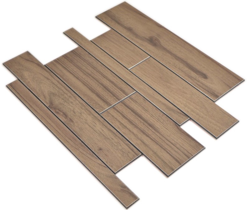 Wall panels self-adhesive wood look dark brown kitchen splashback tile back MOS200-52WDL_f