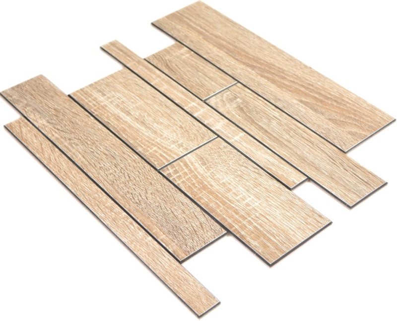 Wall panels self-adhesive wood look brown gray kitchen splashback tile back MOS200-57WGS_f