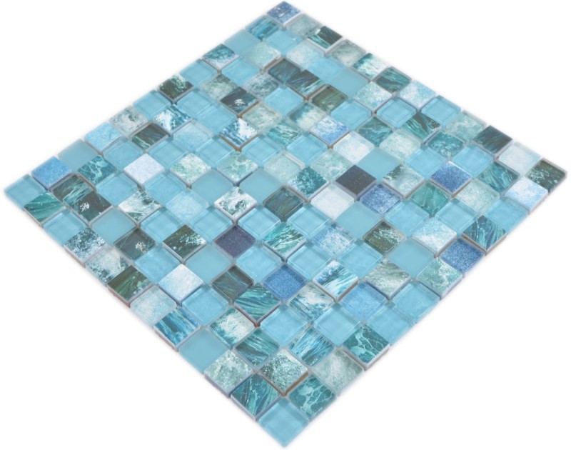 Square Crystal mix greenblue/ocean mosaic tile Wall Tile backsplash Kitchen Shower Bathroom MOS74-0605_f