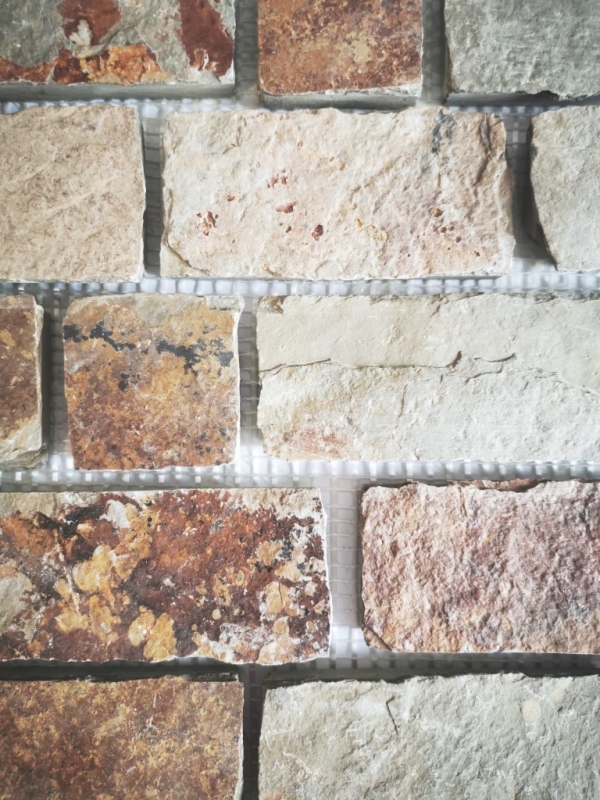 Slate mosaic tile natural stone brick brown rust tile backsplash mosaic mat mosaic panel splashback - MOS34-1204