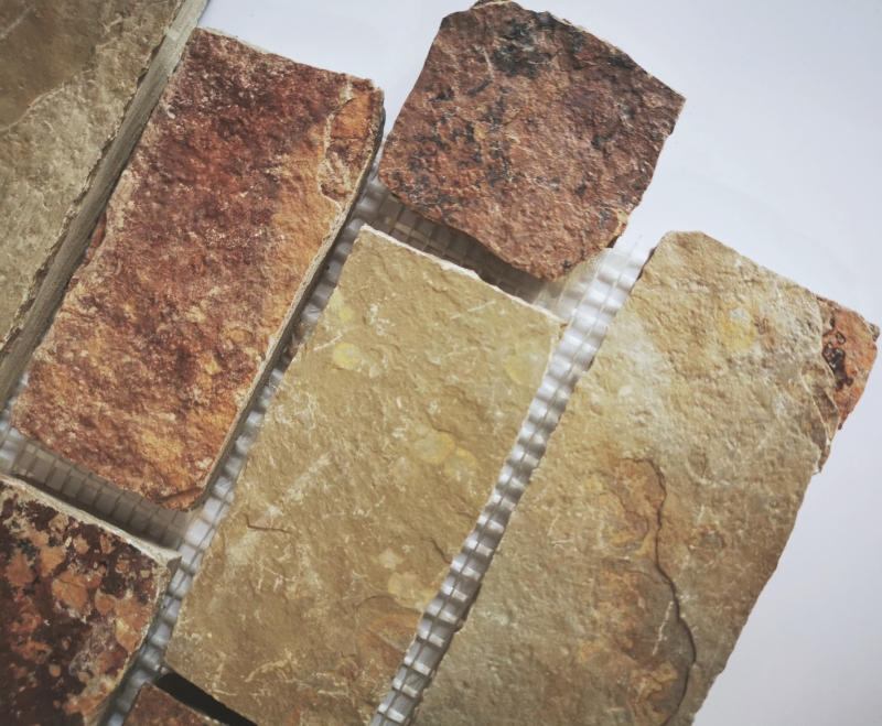 Slate mosaic tile natural stone brick brown rust tile backsplash mosaic mat mosaic panel splashback - MOS34-1204
