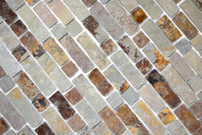 Slate mosaic tile natural stone brick brown rust tile backsplash mosaic mat mosaic panel splashback - MOS34-1204