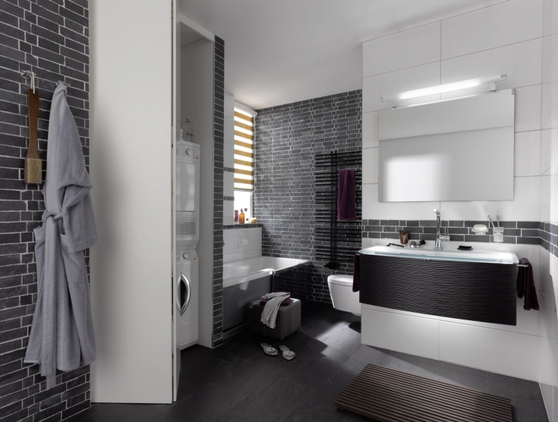 Slate mosaic tile natural stone brick anthracite Black Jack mosaic mat mosaic tile splashback kitchen - MOS34-0208