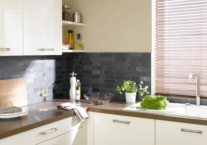 Slate mosaic tile natural stone brick anthracite Black Jack mosaic mat mosaic tile splashback kitchen - MOS34-0208