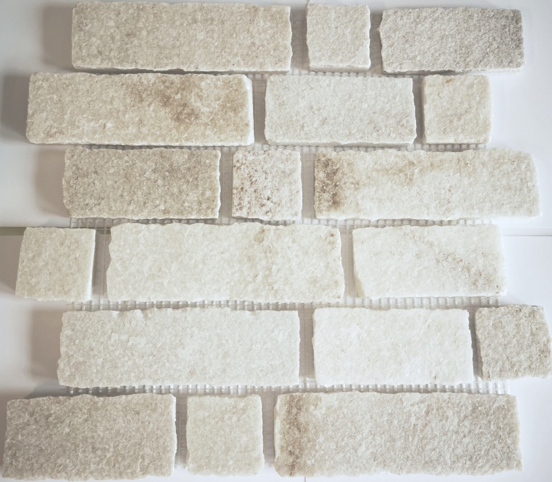 Slate mosaic tile natural stone brick white light beige mosaic mat mosaic tile backsplash kitchen - MOS34-0102