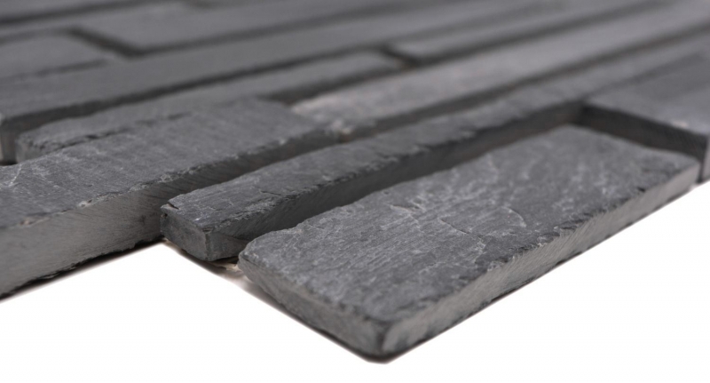 Slate mosaic tile natural stone brick anthracite black mosaic mat splashback wall facing - MOS34-0206
