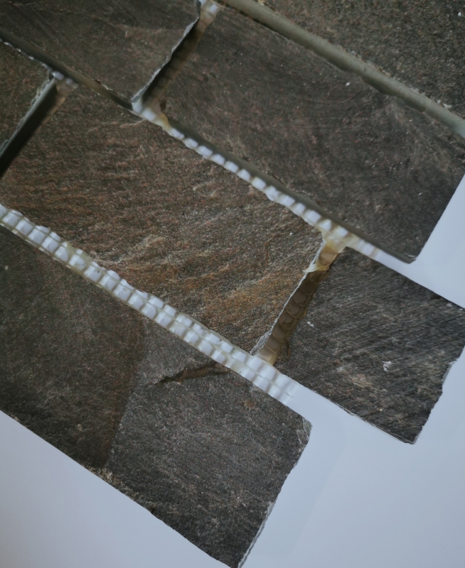 Hand-painted mosaic tile slate natural stone Brick anthracite Black Jack MOS34-0208_m