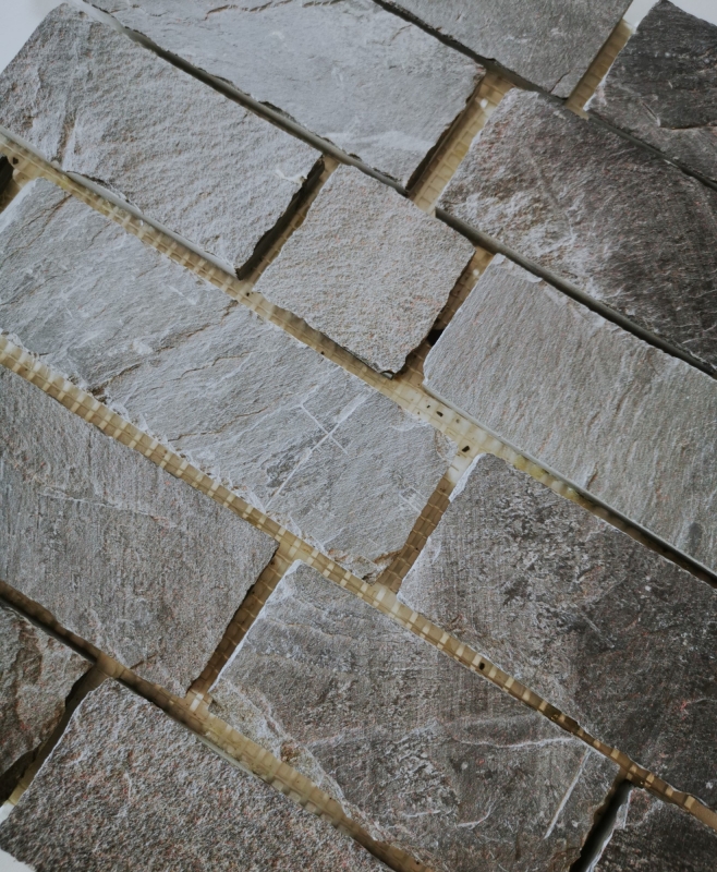 Mosaic tile slate natural stone Brick anthracite Black Jack MOS34-0208_f