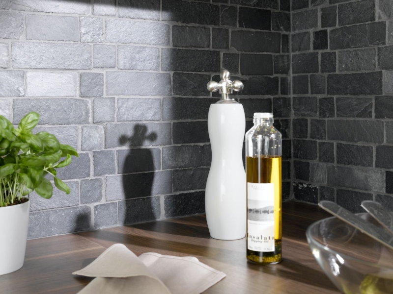 Mosaic tile slate natural stone Brick anthracite Black Jack MOS34-0208_f