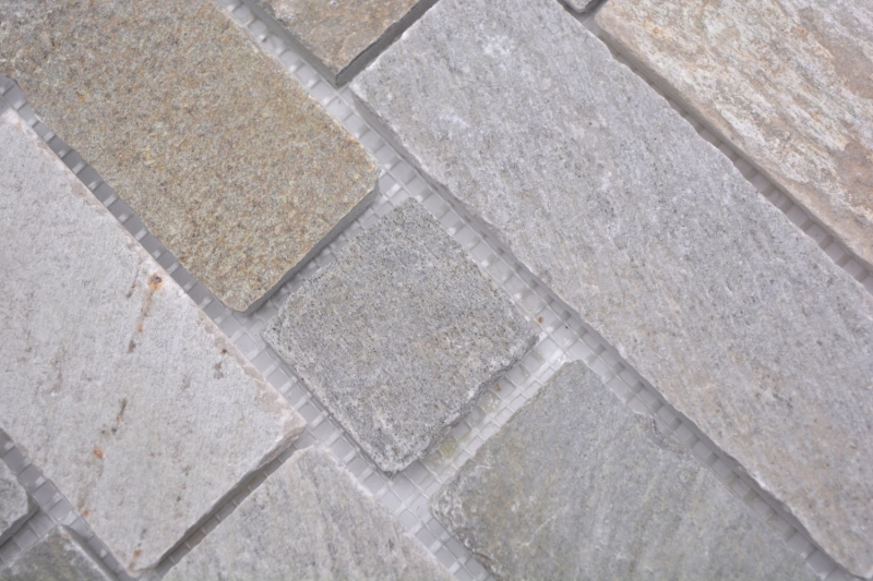 Mosaic tile slate natural stone brick light beige MOS34-1202_f