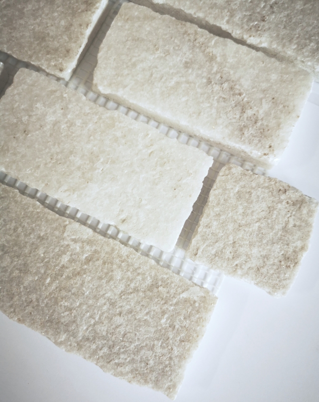 Mosaic tile slate natural stone brick white MOS34-0102_f