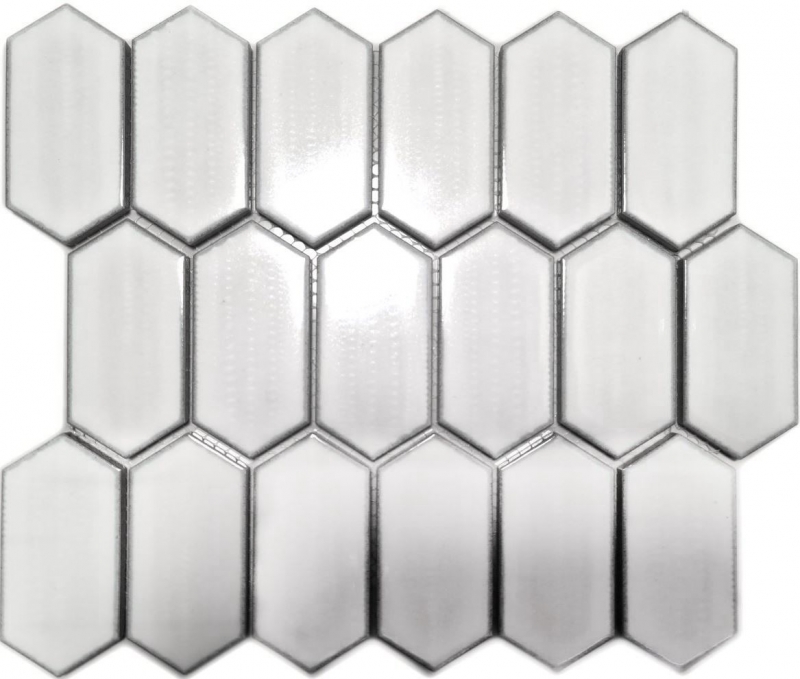 Hand pattern mosaic tile ceramic mosaic hexagonal white glossy kitchen backsplash MOS11J-471_m