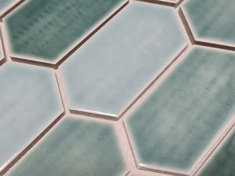 Hexagonal hexagon mosaic tile ceramic forest green glossy kitchen wall bathroom backsplash WC - MOS11J-475