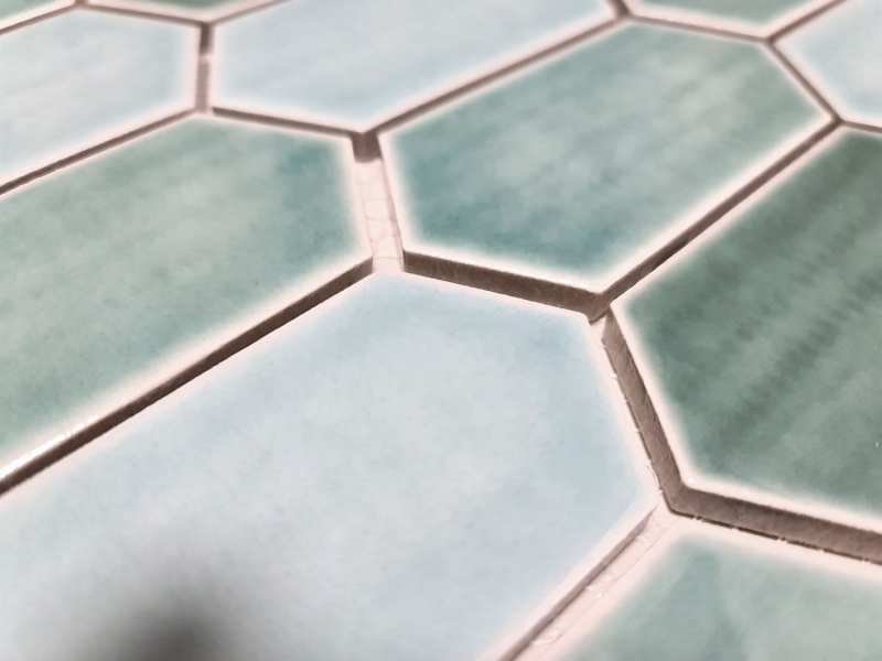 Hexagonal hexagon mosaic tile ceramic forest green glossy kitchen wall bathroom backsplash WC - MOS11J-475
