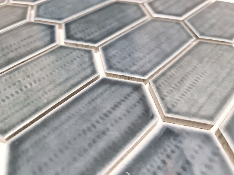 Hexagonal hexagon mosaic tile ceramic anthracite gray black glossy kitchen splashback bathroom tile backsplash wall - MOS11J-479
