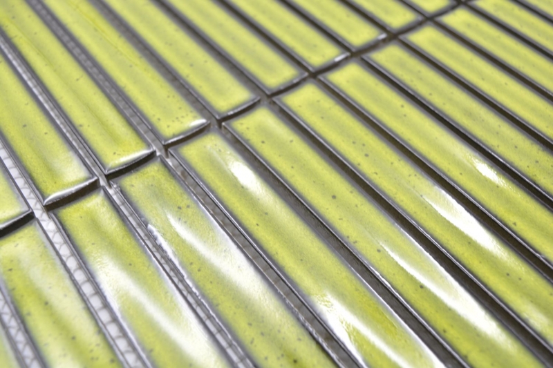 Mosaic tile ceramic mosaic rods light green speckled glossy wall kitchen bathroom MOS24-CS16_f