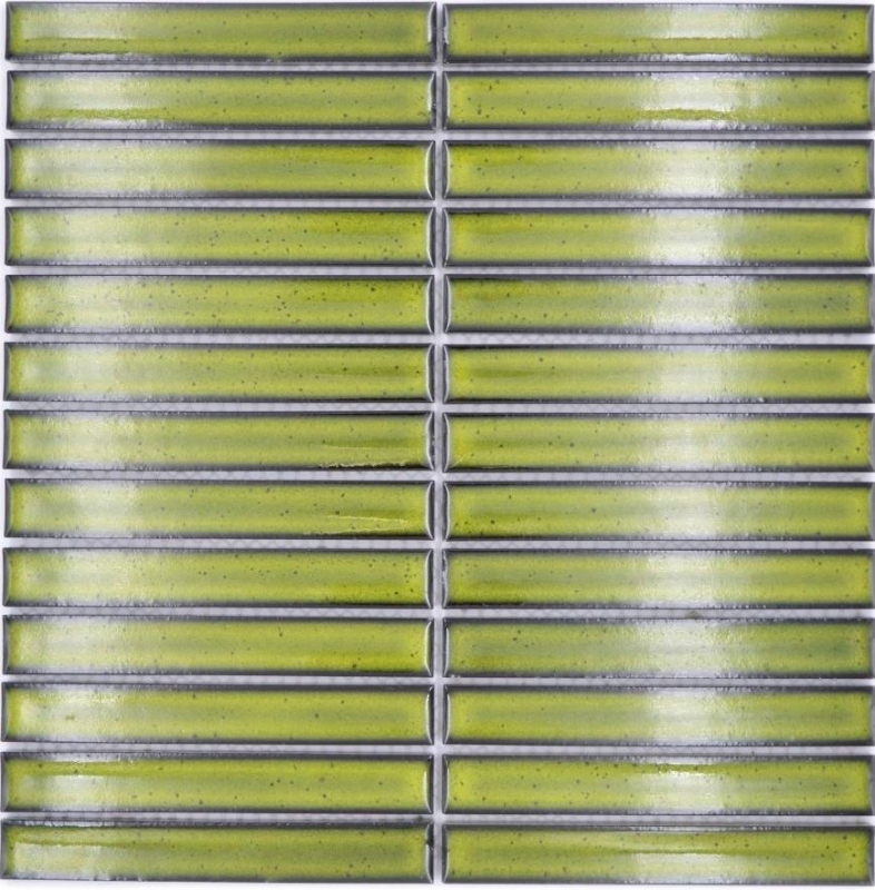 Hand pattern mosaic tile ceramic mosaic rods light green speckled glossy wall kitchen bathroom MOS24-CS16_m