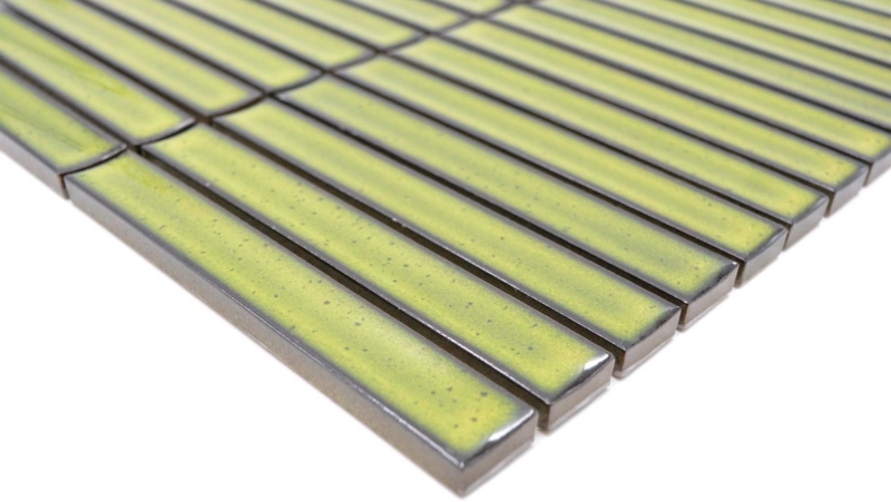 Hand pattern mosaic tile ceramic mosaic rods light green speckled glossy wall kitchen bathroom MOS24-CS16_m