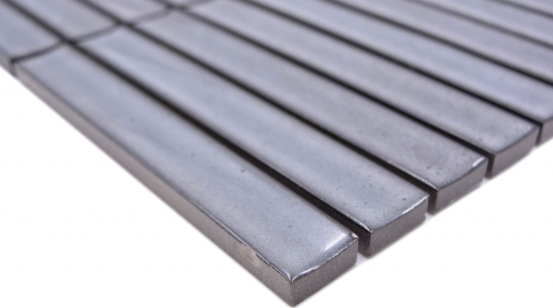 Hand pattern mosaic tile ceramic mosaic rods gray speckled glossy bathroom wall MOS24-CS26_m