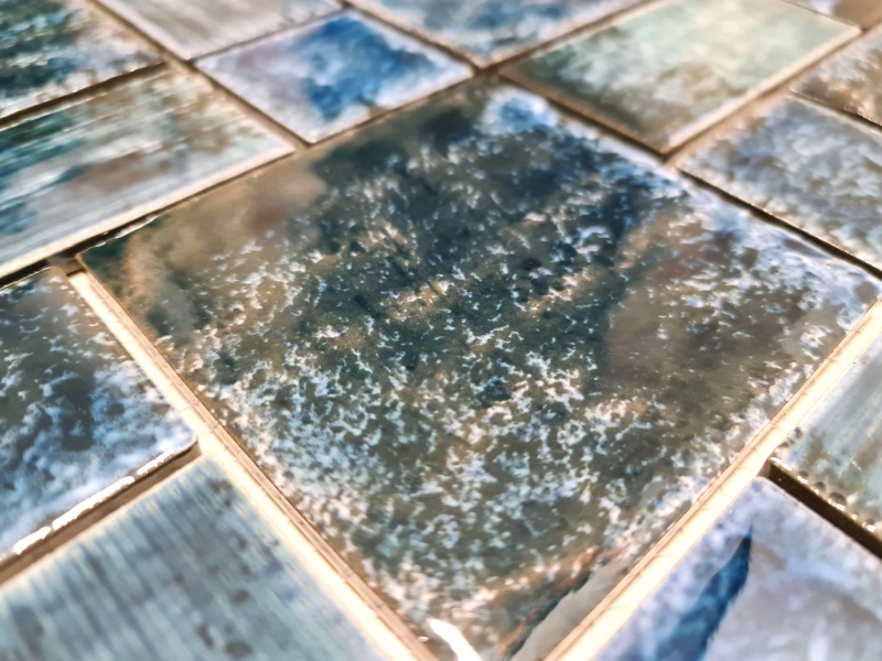 Hand sample mosaic tile ceramic mosaic combi green glossy bathroom kitchen splashback MOS13-KAS4_m