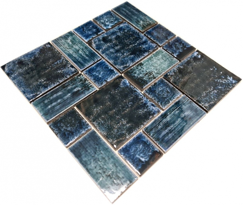 Hand sample mosaic tile ceramic mosaic combi green glossy bathroom kitchen splashback MOS13-KAS4_m