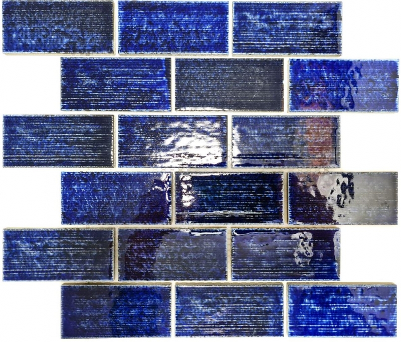 Mosaic tile ceramic mosaic composite blue glossy bathroom kitchen wall MOS26-KAS6_f