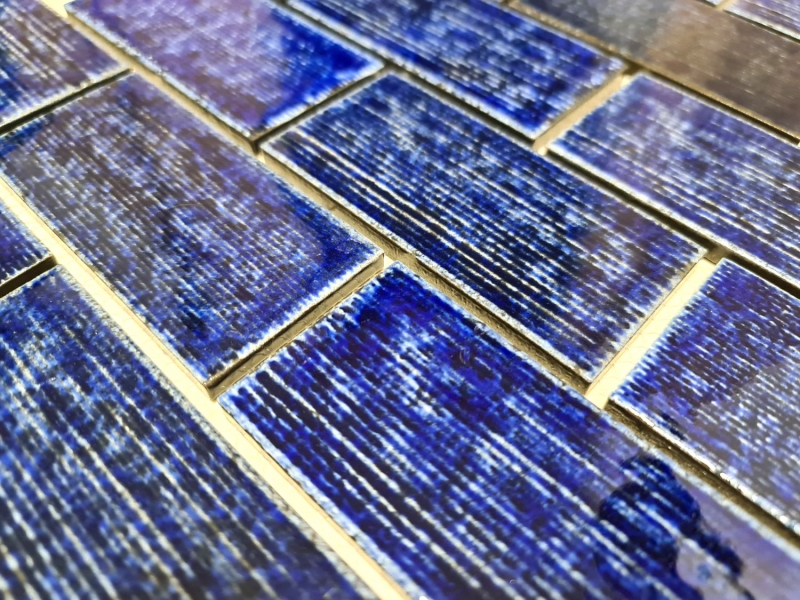 Mosaic tile ceramic mosaic composite blue glossy bathroom kitchen wall MOS26-KAS6_f