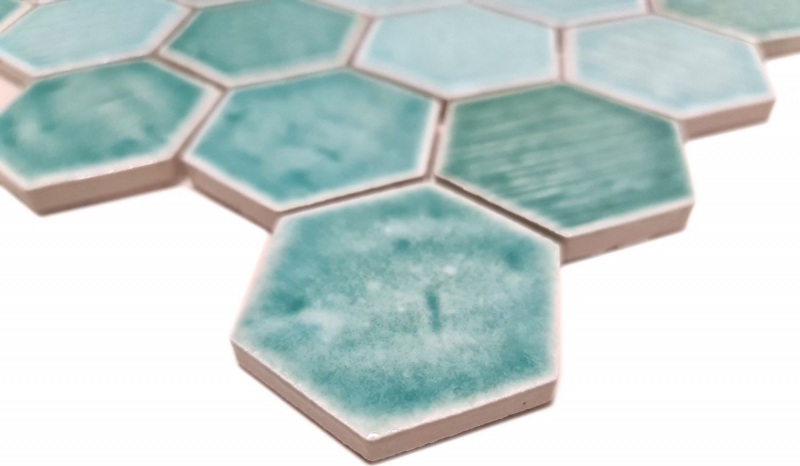 Hand-painted mosaic tile ceramic mosaic hexagonal green glossy tile mirror shower MOS11K-SAN5_m