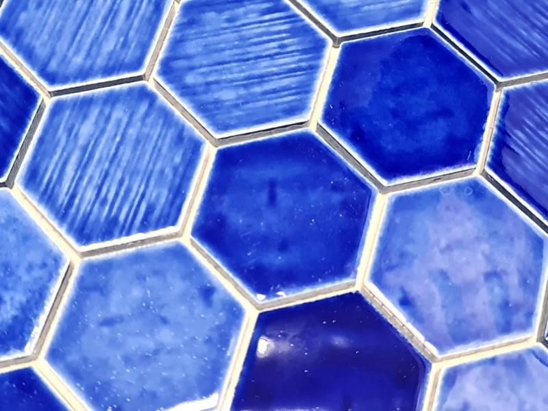 Mosaic tile ceramic mosaic hexagonal blue glossy kitchen wall bathroom MOS11K-SAN7_f