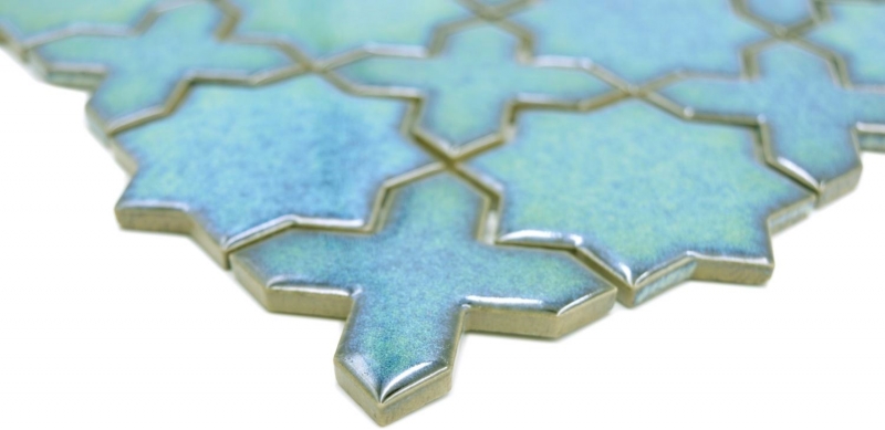 Hand sample mosaic tile ceramic mosaic combi mix green glossy kitchen splashback bathroom MOS13-SXS10_m