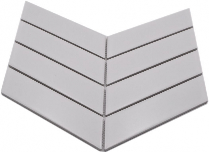 Herringbone wall tile ceramic mosaic plain white matt kitchen wall shower MOS24-CHEV01