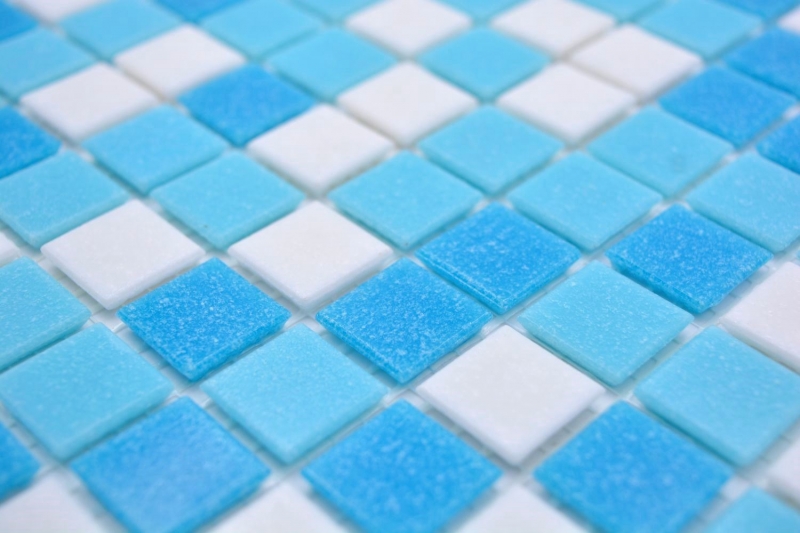 Glass mosaic mosaic tiles white blue pool mosaic swimming pool mosaic MOS210-323P