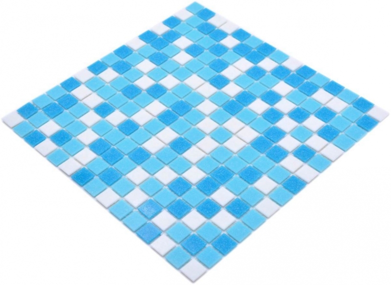 Glass mosaic mosaic tiles white blue pool mosaic swimming pool mosaic MOS210-323P