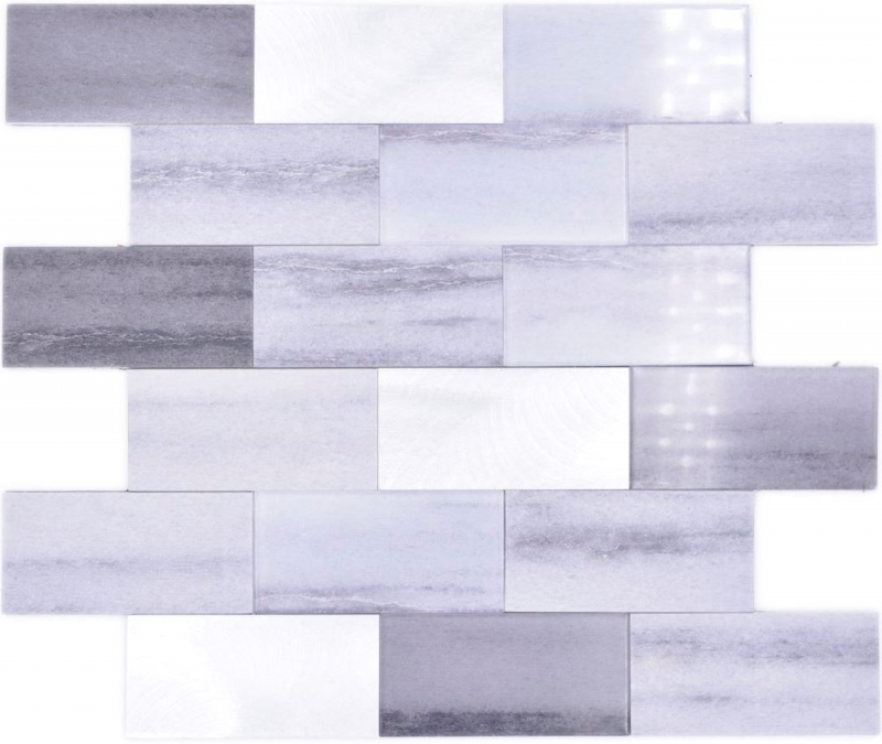 Mosaic tile Self-adhesive mosaics Vinyl cement look mix gray Subway kitchen MOS200-5S59