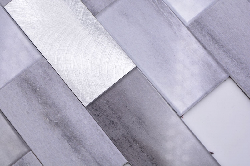 Mosaic tile Self-adhesive mosaics Vinyl cement look mix gray Subway kitchen MOS200-5S59