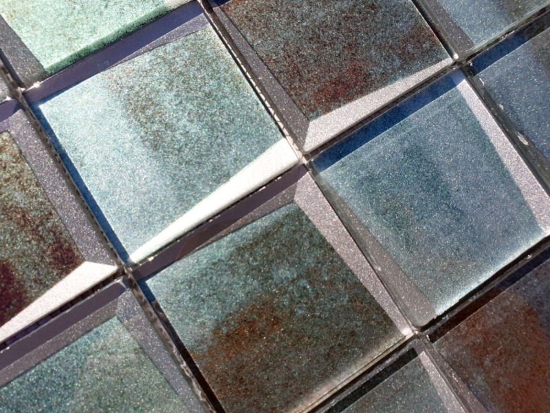 Glass mosaic mosaic tile 3D look old green wall kitchen tile backsplash MOS88-XB20