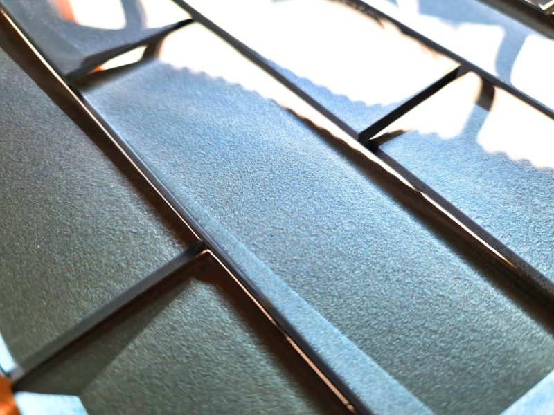 Glass mosaic mosaic tiles Metro 3D look terra gray blue kitchen splashback MOS88-XB05