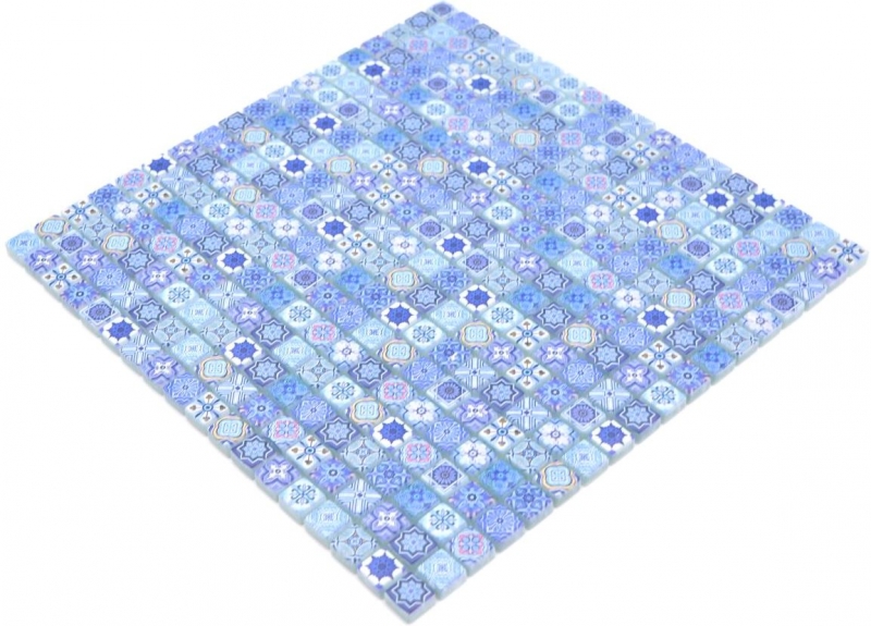 Glass mosaic mosaic tile retro Moroccan look pastel blue tile backsplash MOS78-RB33