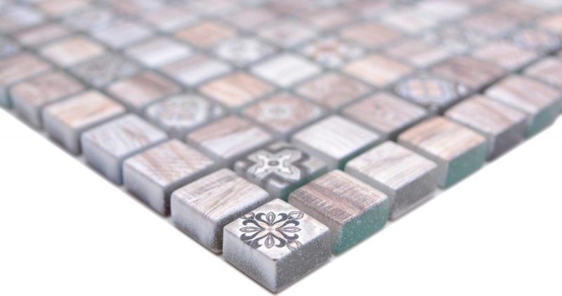 Glass mosaic mosaic tile retro wood look cream brown light ornament MOS78-W79