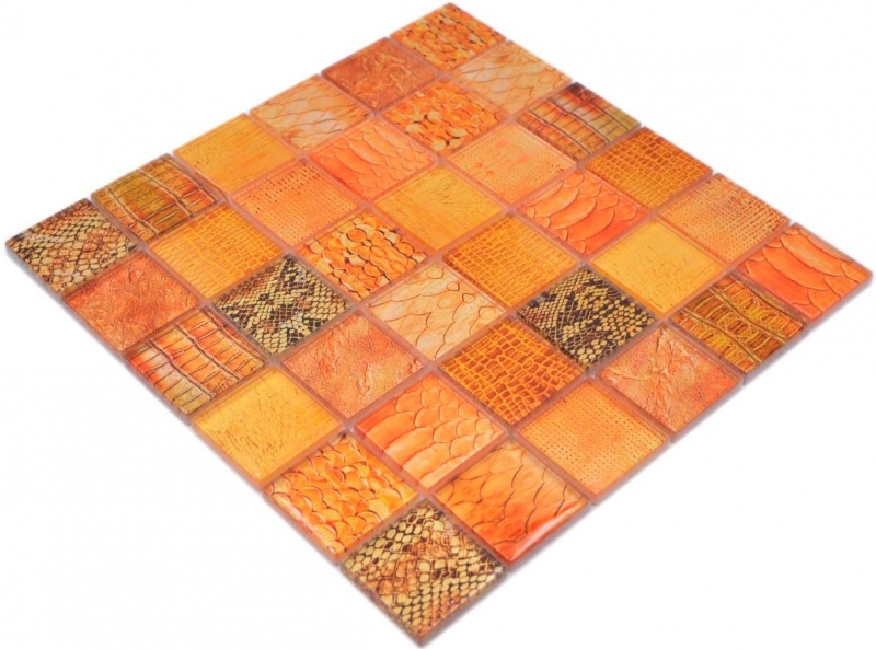 Glass mosaic mosaic tile Snake orange kitchen bathroom wall MOS78-W48