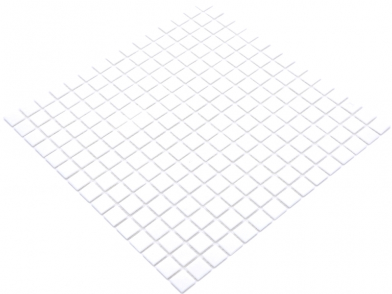 Mosaic tiles Glass mosaic Classic Uni glass plain white paper-bonded Pool mosaic Swimming pool mosaic MOS200-A01_f