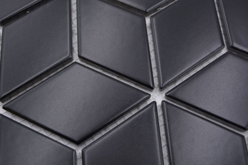 Mosaic tile ceramic mosaic combination 3D cube plain black matt bathroom kitchen wall MOS13-POV5_f