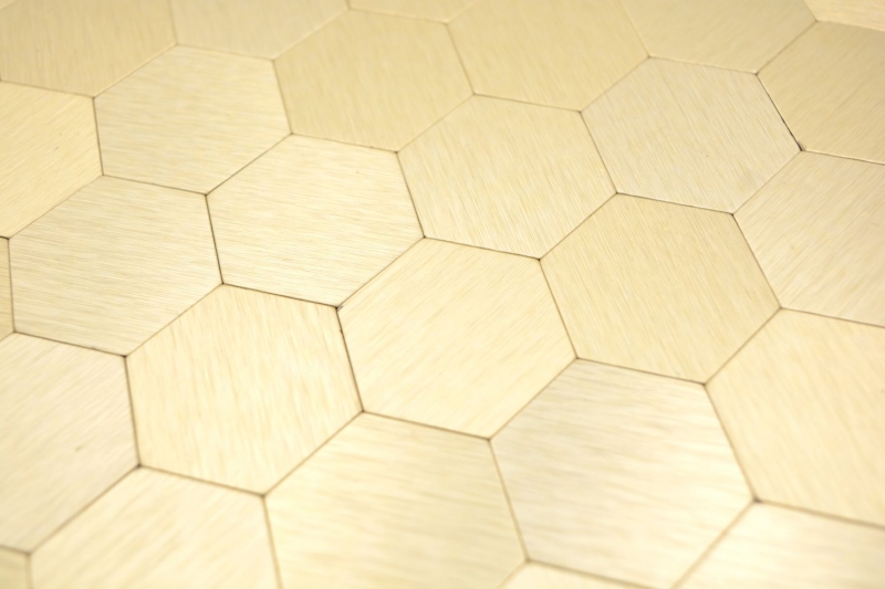 Mosaic tiles Self-adhesive mosaics hexagonal metal gold kitchen wall MOS200-4GHX_f