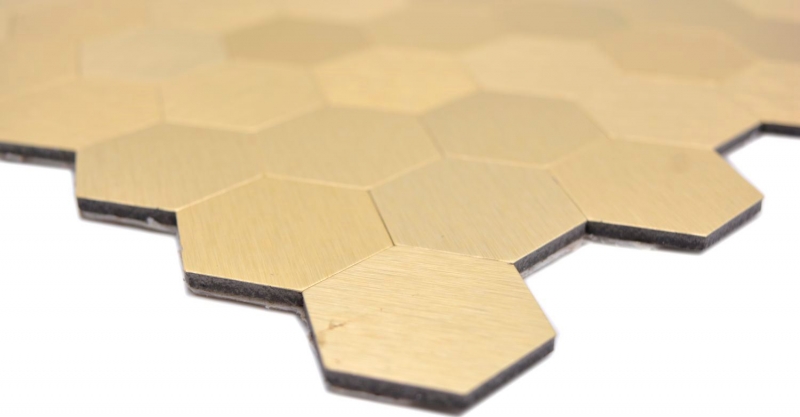Mosaic tiles Self-adhesive mosaics hexagonal metal gold kitchen wall MOS200-4GHX_f